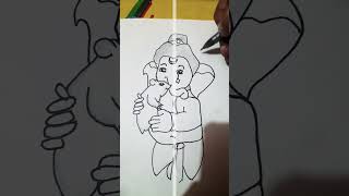 Ganesh ji drawing  short Ganesh drawing aarav drawing artist [upl. by Ayiram96]