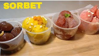 Sorbet  4 Easy Fruit Sorbets  No Cream Home Made Sorbet  Sorbet Recipe  Fruit Sorbet [upl. by Anegue587]