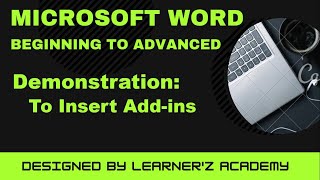 How to Insert Addins in MS Word 20162019365 in Hindi  Enable or Disable Addins in Word [upl. by Darej]