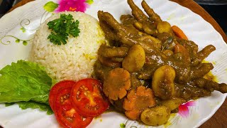 Curried Chicken Feet  Curry Chicken Foot Recipe Jamaican Style [upl. by Immac]