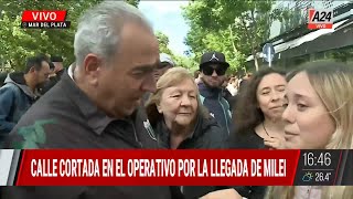 💬 Operativo por la llegada de Javier Milei a Mar del Plata discusión entre manifestantes [upl. by Hpeosj469]