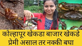 kolhapur khekada bazar कोल्हापूर खेकडा बाजार freshwater crabs for sale केकड़े fish market [upl. by Conti534]