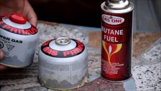 Refilling a camping gas canister with butaneDIY Save money [upl. by Annirak]