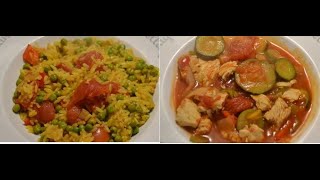 2 recettes cookeo dinde poivrons et riz espagnole [upl. by Iarised]