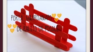 DIY Porta Guardanapo De Palito de PicolÃ© [upl. by Arita]