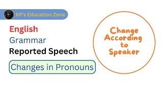 Reported Speech  English Grammar  Change in Pronouns According to Speaker reportedspeech [upl. by Zapot34]