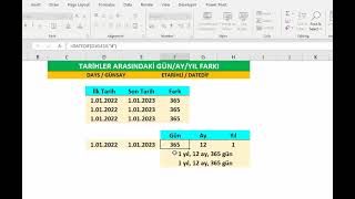 İki Tarih Arasındaki GÜNAYYIL farkının hesaplanması [upl. by Frentz716]