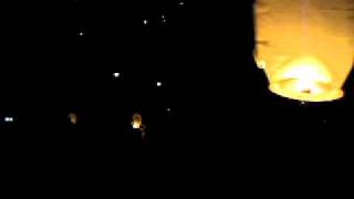 Lanterns floating into the sky Nower Hill Schavi [upl. by Earl]