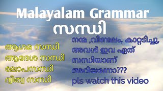 Malayalam grammar sandhi [upl. by Kirimia]