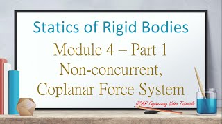 Non Concurrent Coplanar Force System  Module 4 Part 1 [upl. by Alsworth595]