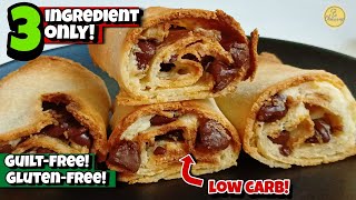 3 Ingredients Only Low Carb Cream Cheese Chocolate WrapGluten FreeGuiltfreeCream Cheese Roll [upl. by Llywellyn]