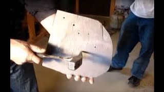 Punching Holes in Roofing Slate with a Slate Hammer [upl. by Fine]