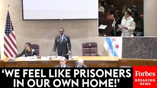 BRUTAL Citizen After Citizen Blasts Chicago Mayor Brandon Johnson To His Face Over Migrant Policies [upl. by Nortyad]