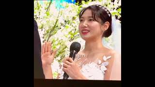 PARK SHIN HYE criedWEDDING VOWS  parkshinhye choitaejoon park shin hye real wedding [upl. by Atinyl]