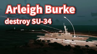 Arleigh Burke destroyer’s air defense wipes out 6 Russian SU34s  Military Simulation  ArmA 3 [upl. by Iot]