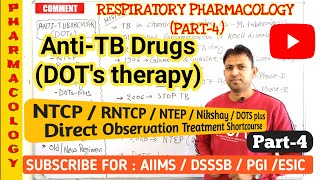 Respiratory pharmacology part4  Antitubercular drugs pharmacology  DOTs therapy for tuberculosis [upl. by Whitcher]