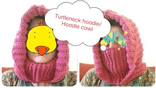 Crochet Turtleneck Hoodie Hoodie Cowl  Easy beginner tutorial with subtitles I Rayduha Crochet [upl. by Merriman]