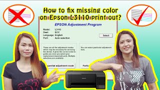 How to fix missing color on Epson L3110 print out  Printer missing lines [upl. by Stefanac]