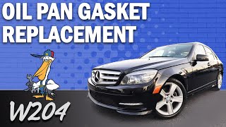 MercedesBenz W204 CClass Oil Pan Gasket  Sealant Replacement [upl. by Anesusa]