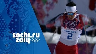 Ladies 15km Skiathlon  Bjoergen Wins Gold  Sochi 2014 Winter Olympics [upl. by Eversole671]