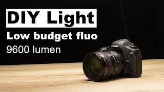 DIY low budget fluorescent light 9600 lumen [upl. by Eliak]