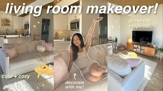 LIVING ROOM MAKEOVER ✨ decorating cleaning etc aesthetic amp cozy [upl. by Lorien]