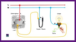 Comment Brancher Un Interrupteur Avec Voyant Lumineux Témoin eclairage electrique travaux [upl. by Holcomb]