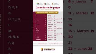 📢¡Ya listo el calendario de pagos de la Pensión Bienestar de NoviembreDiciembre 2024 [upl. by Ennairda]