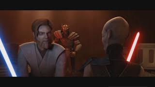 Star Wars The Clone Wars  Obi Wan amp Asajj Ventress VS Darth Maul amp Savage Opress  Latino HD [upl. by Bridget]