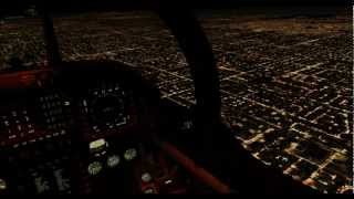 ✈ F18 super hornet into Los Angeles LAX  Night [upl. by Erme]