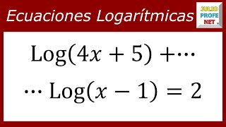 ECUACIONES LOGARÍTMICAS  Ejercicio 4 [upl. by Harleigh]