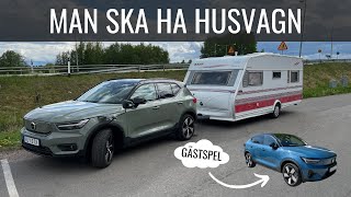 Husvagnstest med elbilen XC40 P6 C40 Twin gästspelar  Guiden om elbil [upl. by Nwahsan]