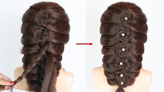 easy trick for bridesmaid hairstyle  beautiful hairstyle for wedding  unique hairstyle  hairstyle [upl. by Hanni]