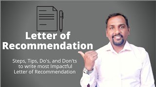 How to Write a Recommendation Letter or Reference Letter [upl. by Drusi]