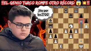 EL GENIO TURCO ROMPE OTRO RECORD😱💥  Erdogmus vs Begmutarov  Abu Dhabi Chess Festival [upl. by Ona]