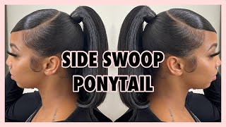 How To Invisible Ponytail With Swoop  Natural Hair Ponytail [upl. by Nuris539]