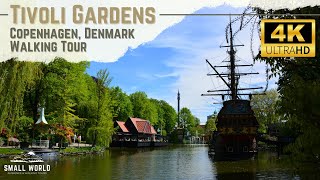 Tivoli Gardens  Copenhagen Denmark  Walt Disneys Inspiration for Disneyland  4K Walking Tour [upl. by Hpseoj]