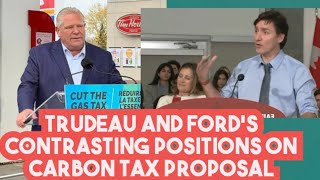 Trudeau and Fords Contrasting Positions on Carbon Tax Proposaltrudeau fordcarbontax [upl. by Branden909]