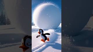 Cute penguin played with snowball penguin rabbit funny ai [upl. by Brookhouse]