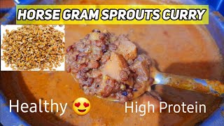 Sprouted Horse gram sambar  ఉలవ మొలకల చారు  Healthy  High Protein With English Caption [upl. by Meehsar794]