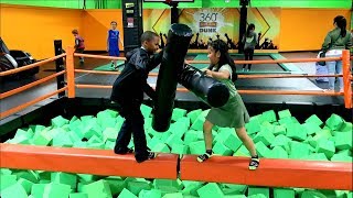 Extreme Game Jousting Fight on Balance Beam  Who Falls Down  Ninja Obstacle Course [upl. by Fotzsyzrk899]