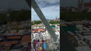 shorts Frühlingsfest München 2024 Blick auf den Festplatz und die Fahrgeschäfte vom Riesenrad [upl. by Hadihsar750]