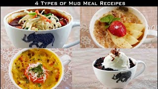 2 MINUTES MICROWAVE RECIPES IN MUG 4 TYPES OF QUICK AND EASY MUG MEALS IN HINDI [upl. by Reiko]