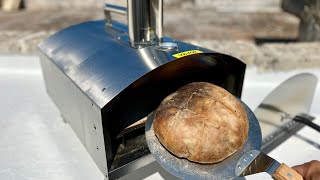 Homemade Bread Baked in Wooden Pizza Oven [upl. by Ainnek]