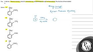 In Reimer  Tiemann reaction phenol is converted into salicylaldehyde through an intermediate [upl. by Ennobe944]