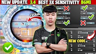 New update 34⚡️Best Sensitivity Code  Control Settings for BGMI  PUBG MOBILE 2024 [upl. by Lane986]