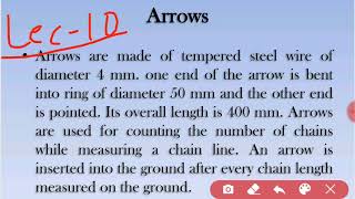 Surveying lec10Arrows pegsranging rod and offset rodplumbobline ranger etc in hindi [upl. by Nwavahs]