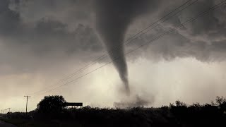 WINDTHORST TEXAS TORNADO THROWING TREES  May 25 2024 [upl. by Kaylyn686]