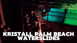 Waterslides in Water Park Kristall Palm Beach Stein Germany Crazy POV 4k Aquapark videos [upl. by Anihcak]