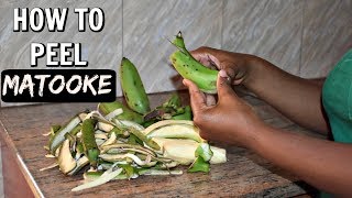 HOW TO PEEL MATOKE FOR BEGINNERS  BRONAH TUSH [upl. by Inwat]